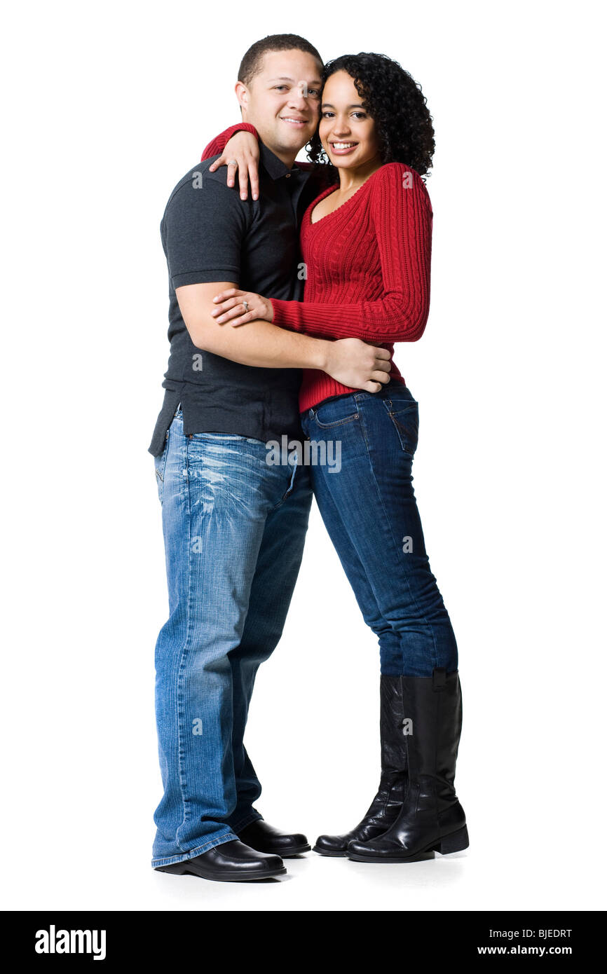 Side view portrait two young Cut Out Stock Images & Pictures - Alamy