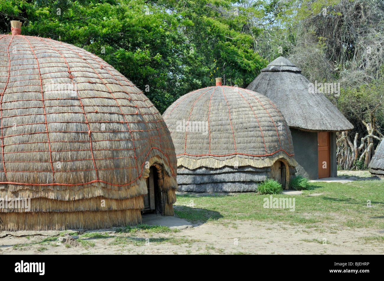 Huts at an openair museum, Kuhla, Republic of South Africa Stock Photo