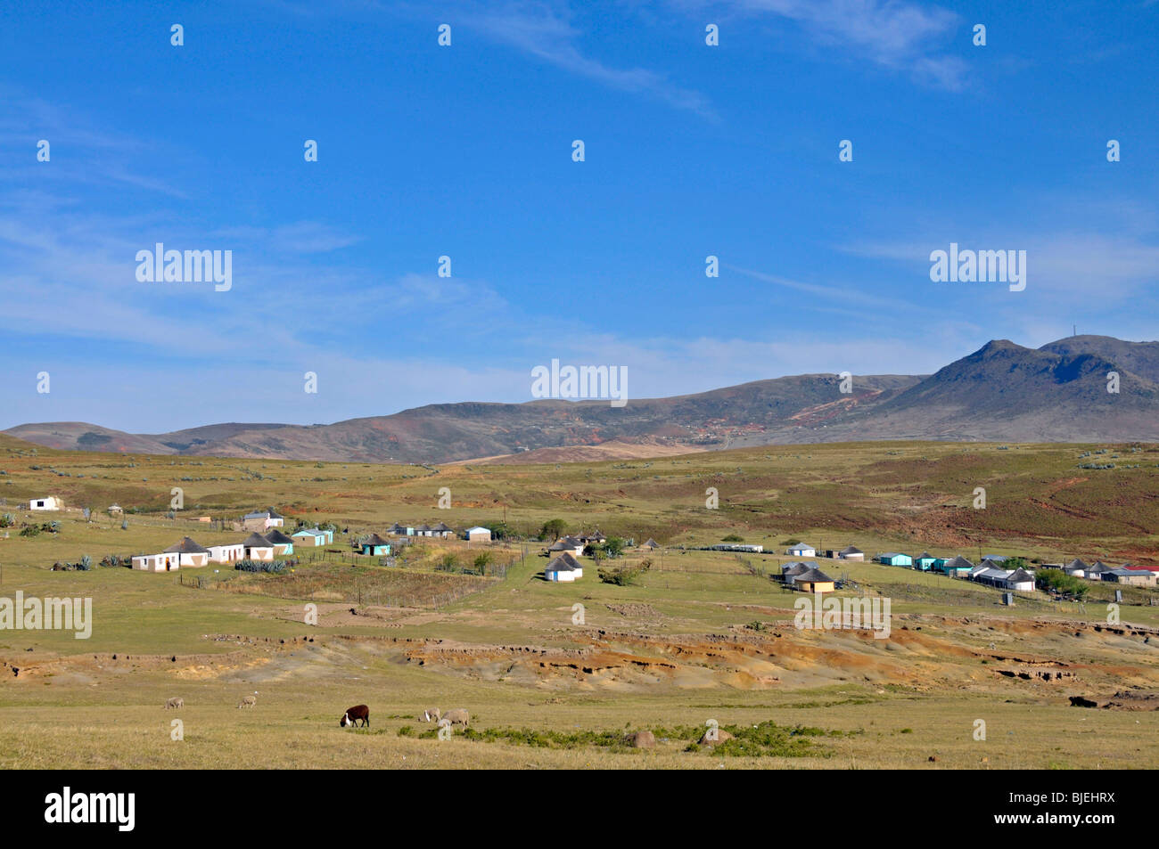 Huts in the Transkei area, Republic of South Africa Stock Photo