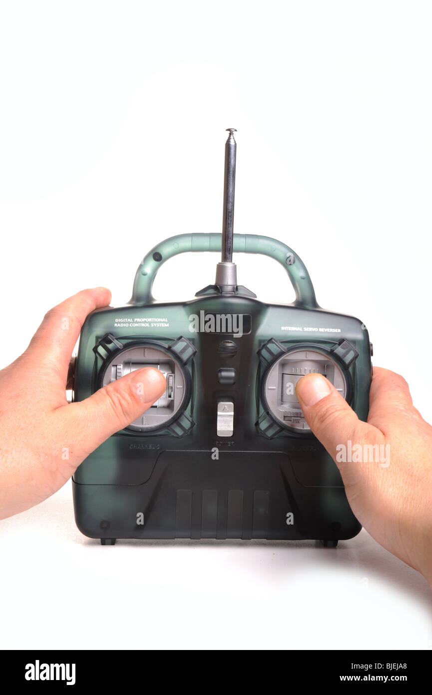 Radio control handset photographed on a white background Stock Photo
