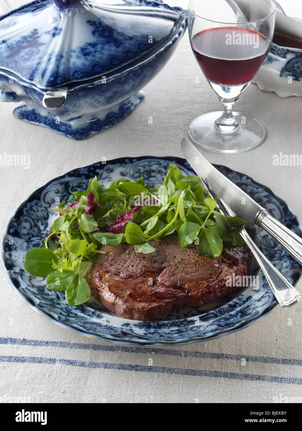 Rib eye steak salad Stock Photo Alamy