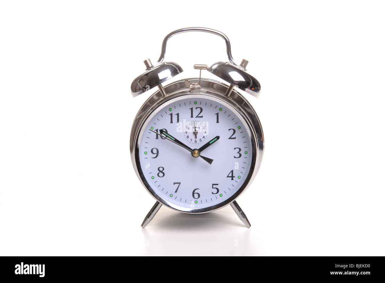 Alarm Clock Photographed in studio against a white background Stock Photo