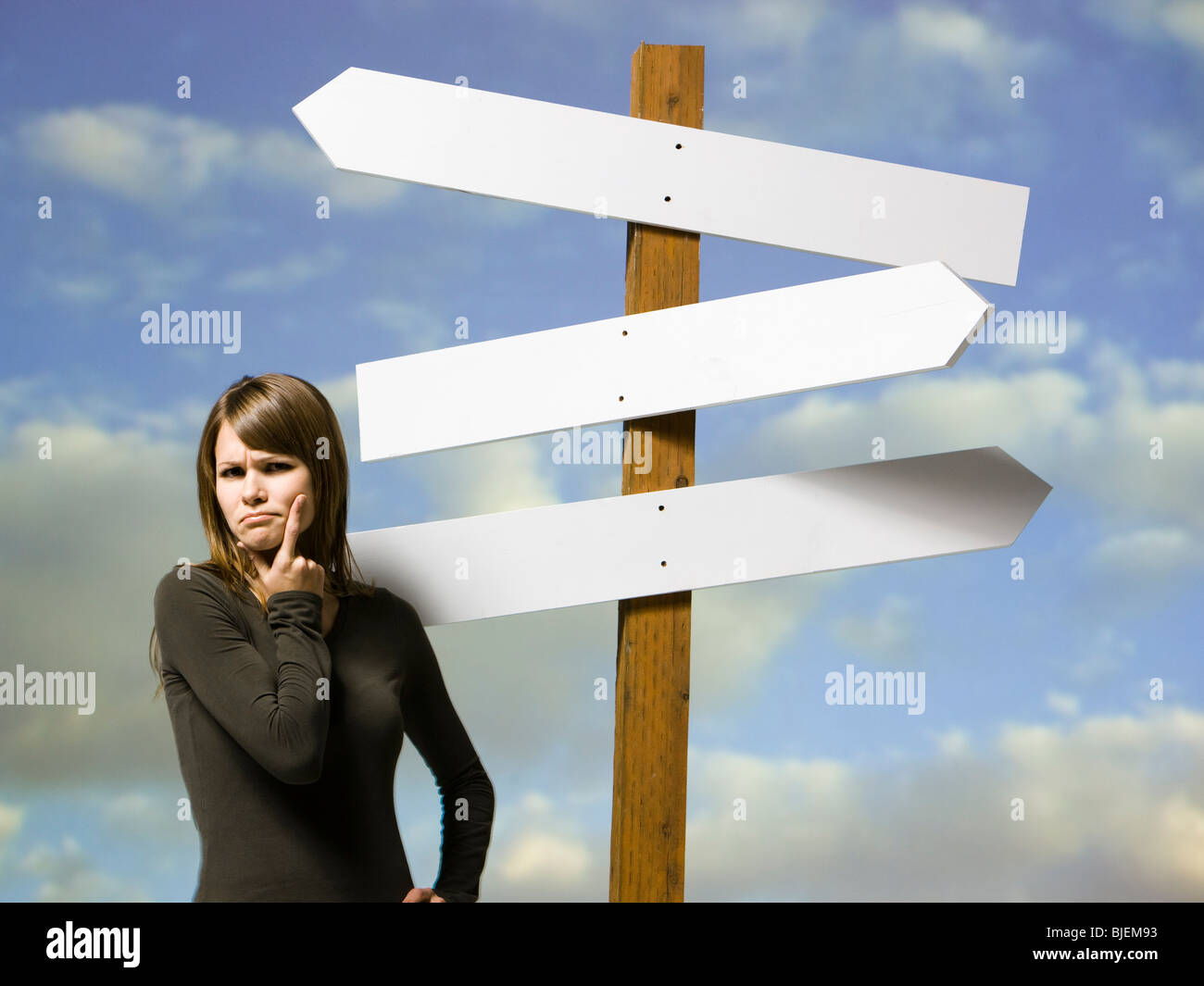 woman looking for directions Stock Photo