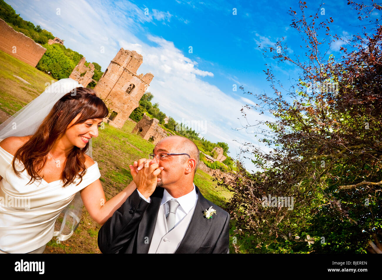 Wedding hand up man kissing hi-res stock photography and images - Alamy