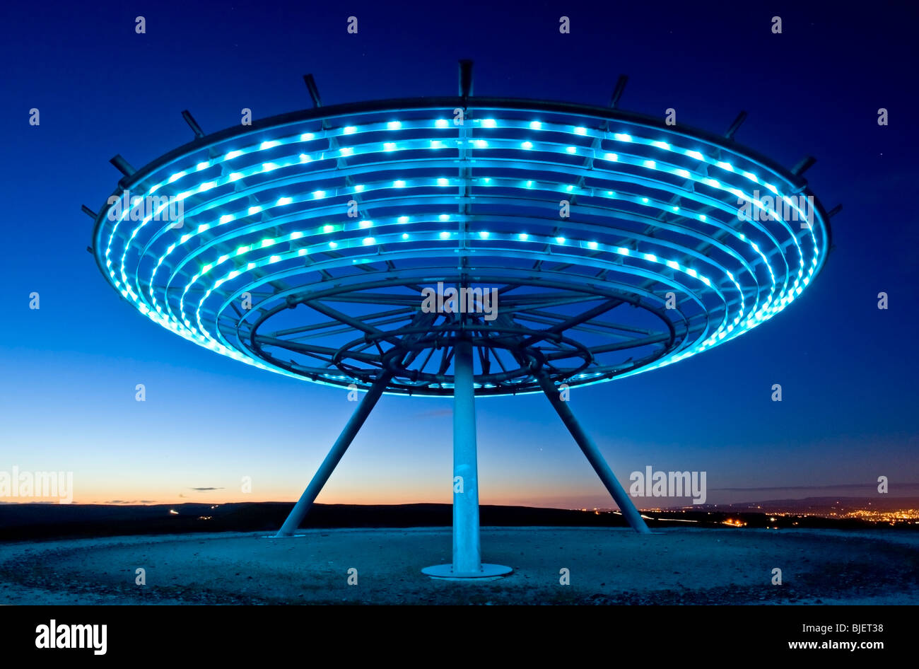 The Halo Panopticon at Night, Top o' Slate, Near Rossendale, Lancashire ...