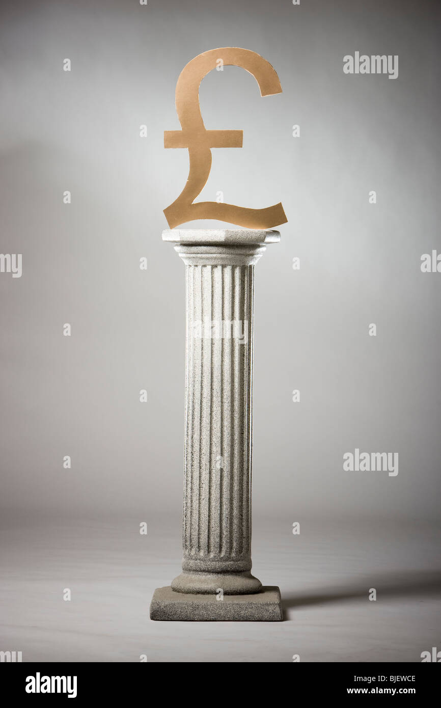 pound symbol on a pedestal Stock Photo