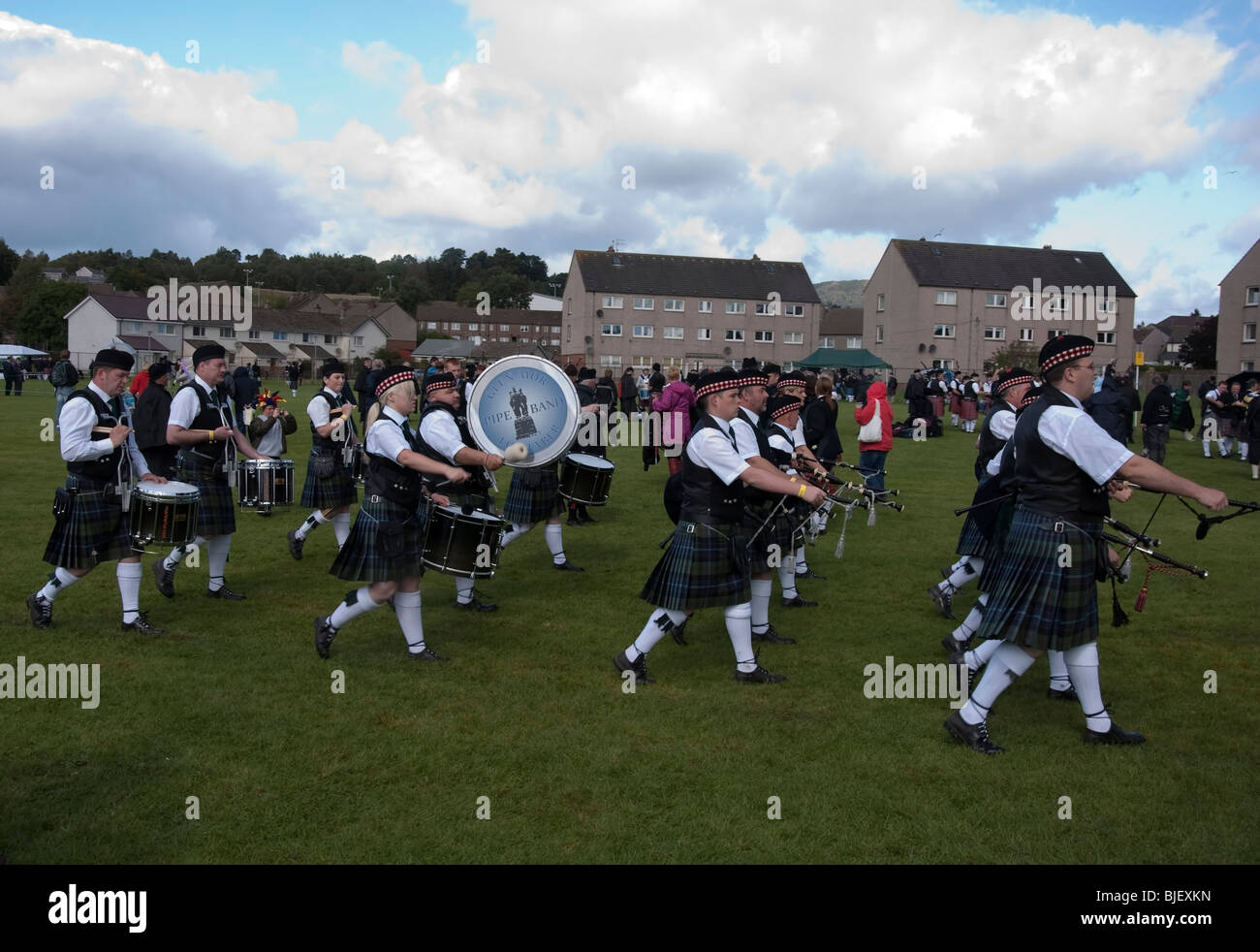 Glen Mor Pipe Band from Lochaber competing at the World Pipe Band Championships at Cowal