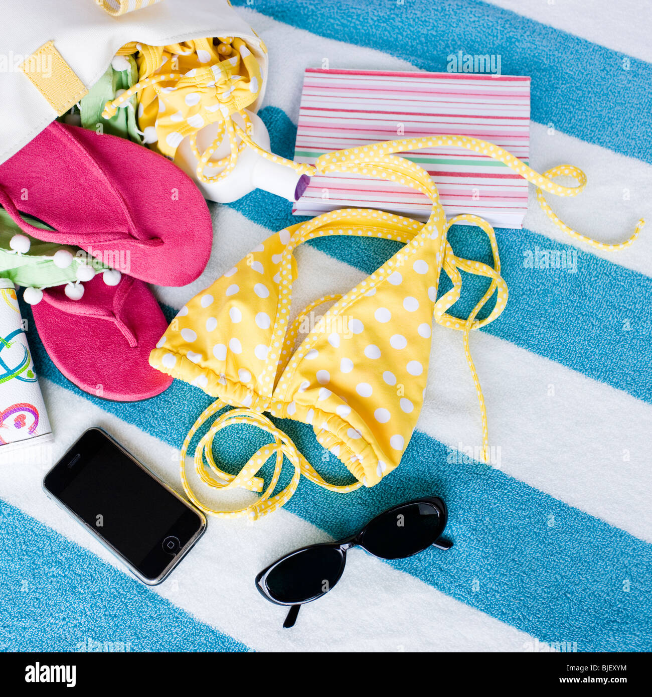 bag full of beach gear Stock Photo - Alamy