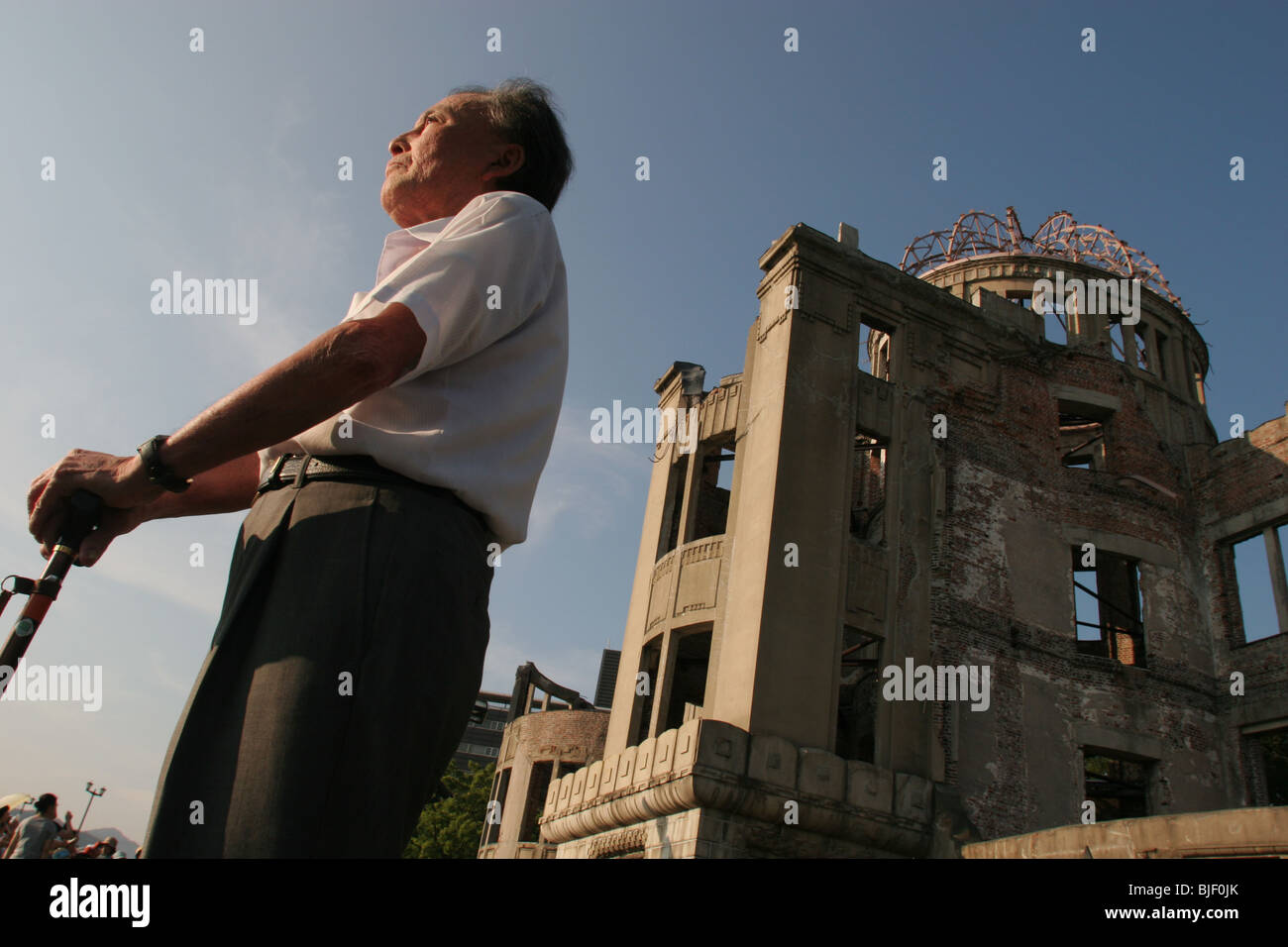 Seiko Komatsu, 69 years old, injured in the atomic bomb blast of August 6th 1945 in Hiroshima, Japan. Stock Photo