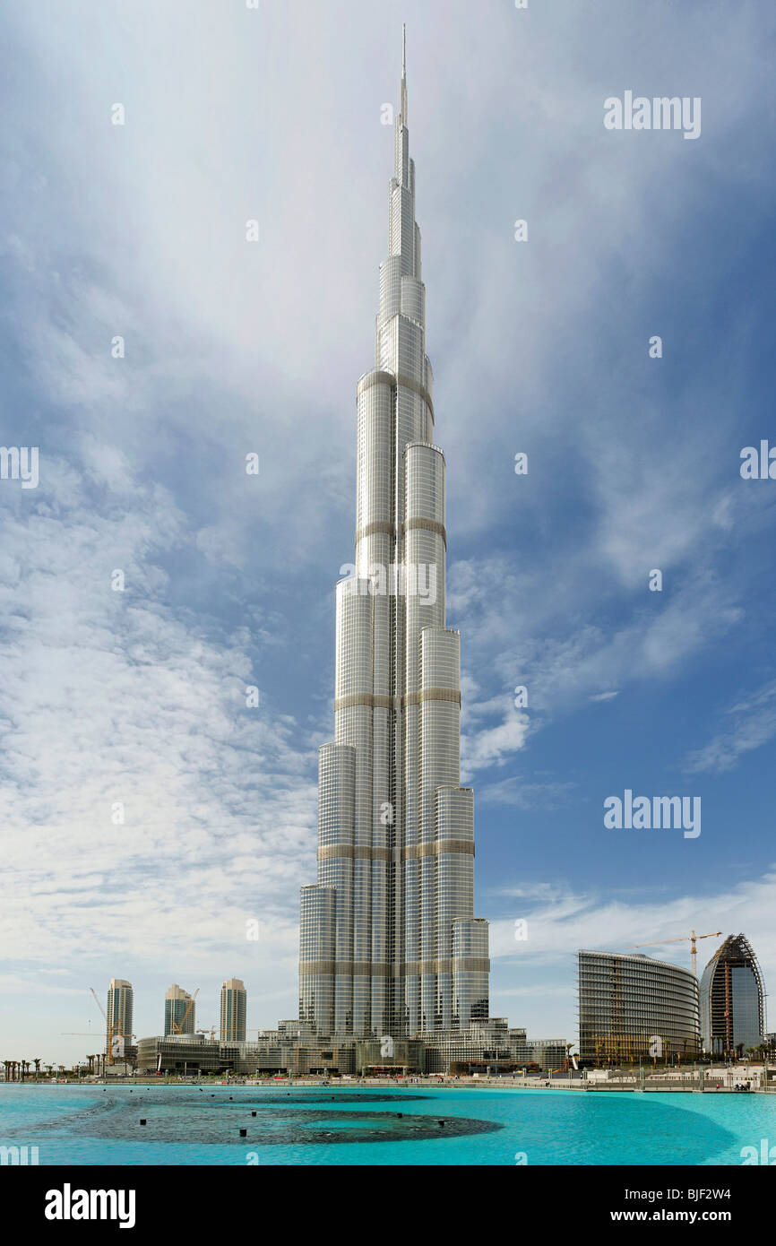 BURJ KHALIFA Downtown Dubai UAE Emirates highrise Tower Stock Photo