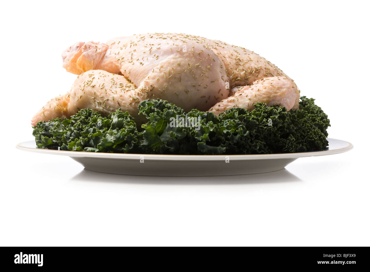 chicken on a plate Stock Photo