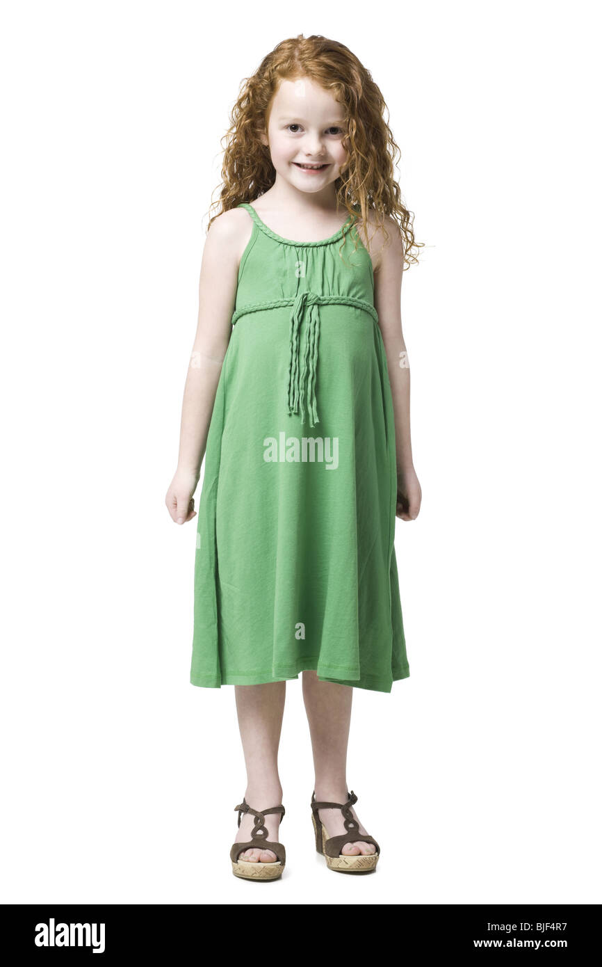 girl in a green dress Stock Photo - Alamy
