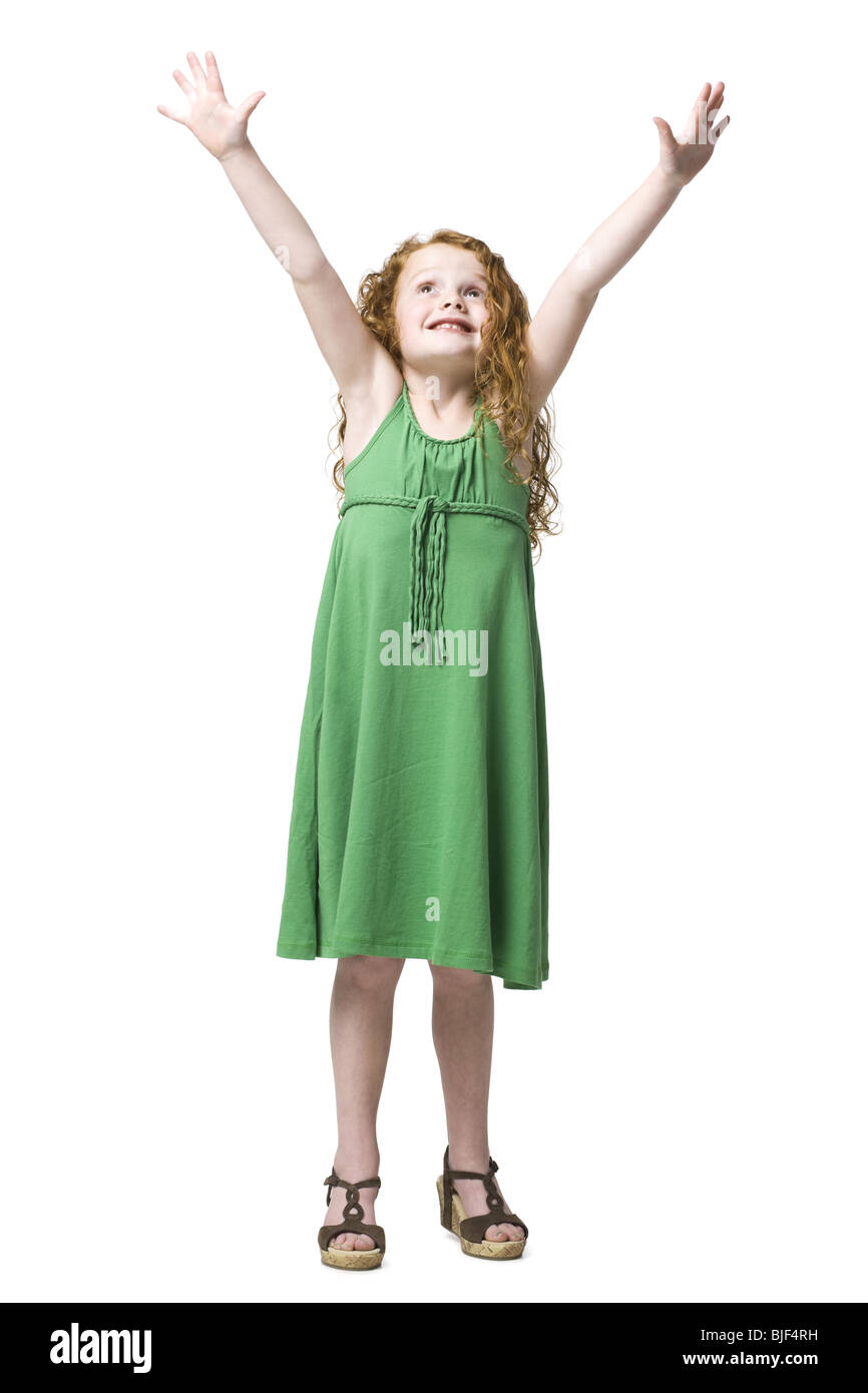 girl in a green dress Stock Photo - Alamy