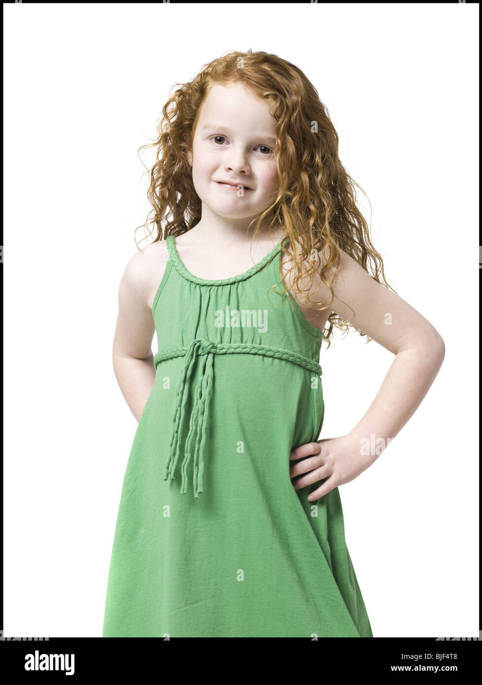 girl in a green dress Stock Photo - Alamy
