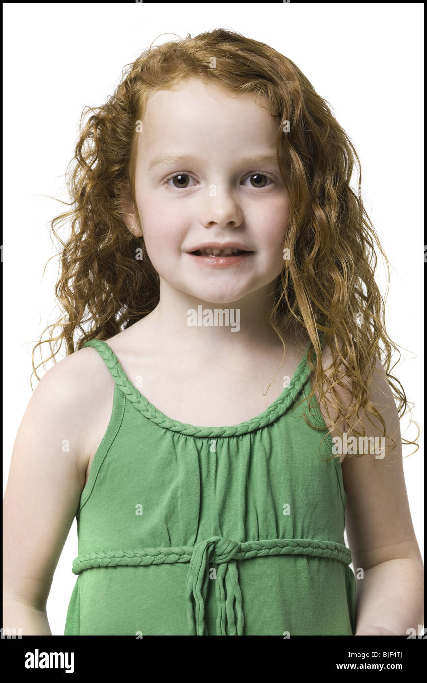 girl in a green dress Stock Photo - Alamy