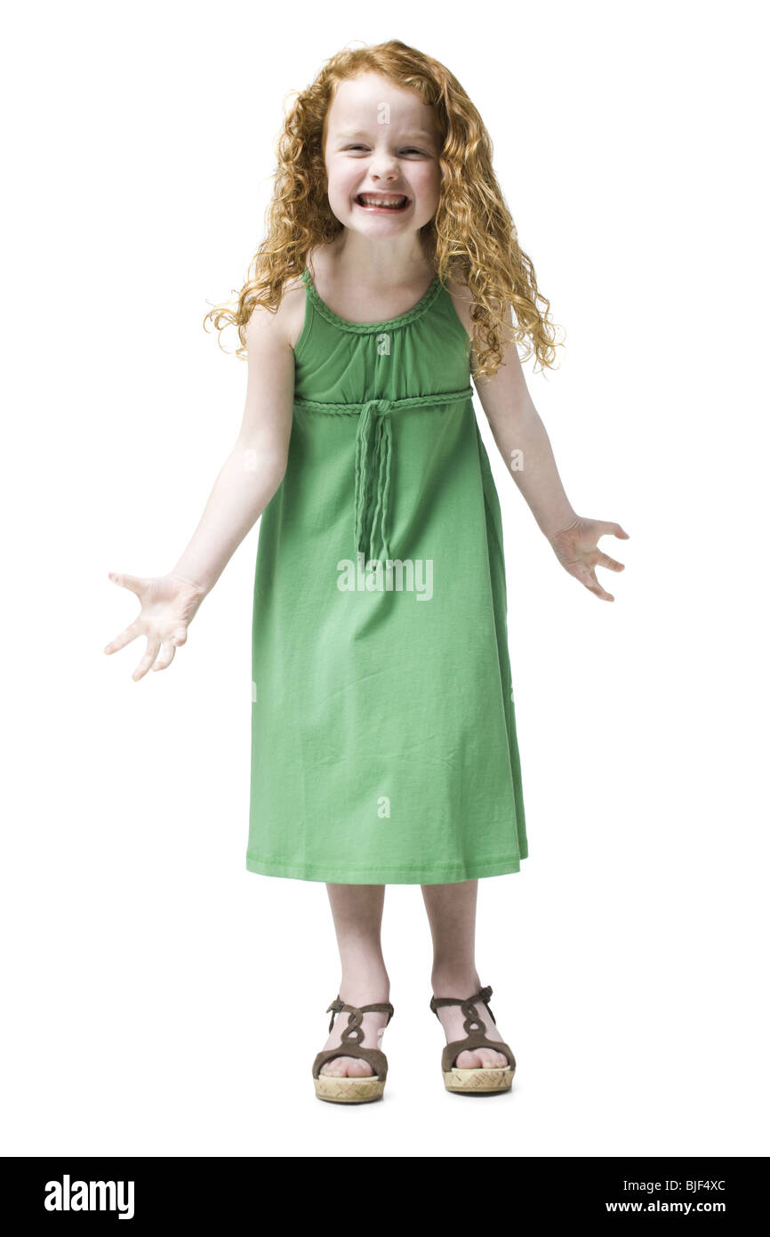 girl in a green dress Stock Photo - Alamy