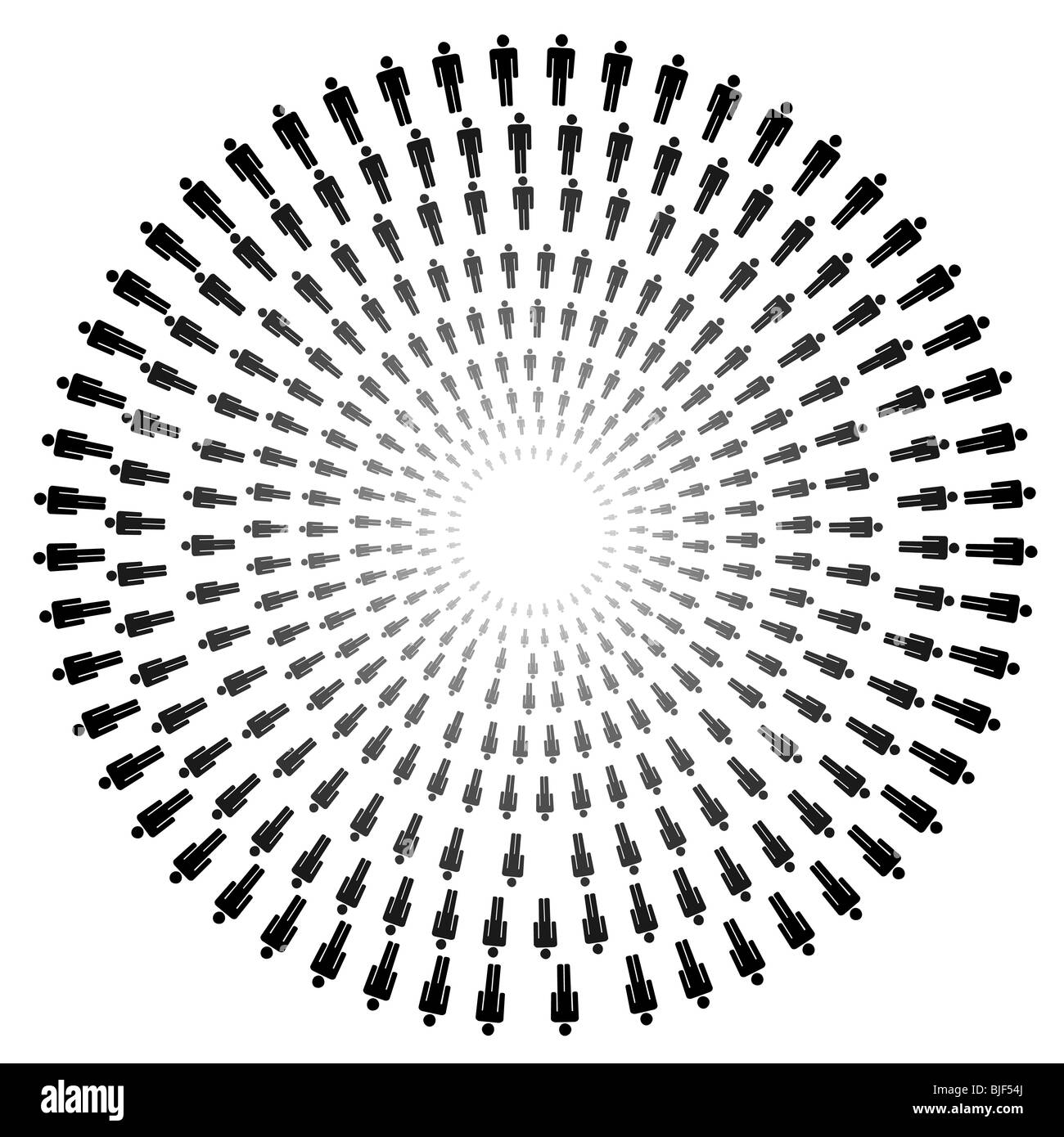concentric circles of people illustration Stock Photo Alamy