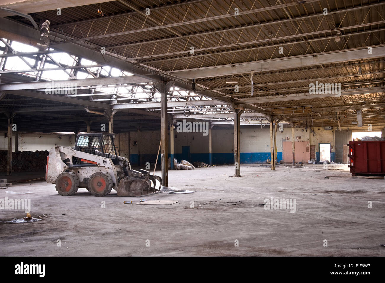 Inside Abandoned Industrial Building Being Demolished, Philadelphia, USA Stock Photo