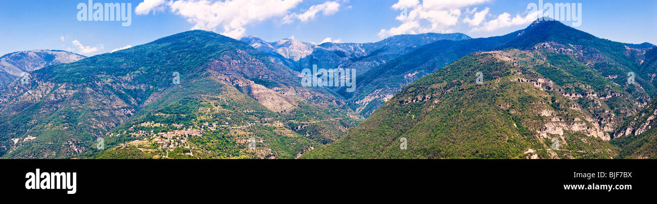 French Alps. Mountain peaks in the Tinee Valley in the Alpes Maritimes, Provence, South of France Stock Photo