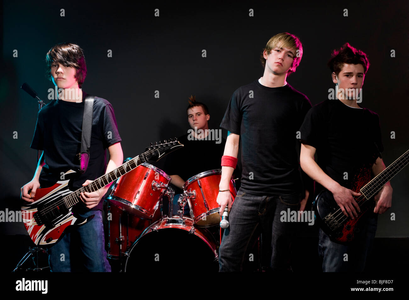teenage rock band Stock Photo