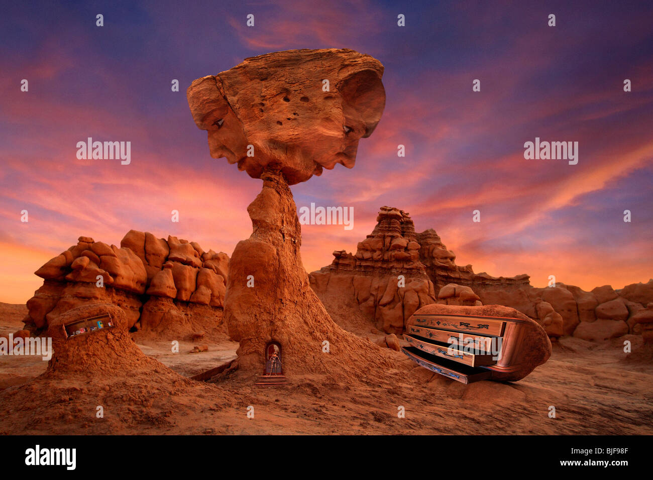 Surreal desert landscape Stock Photo