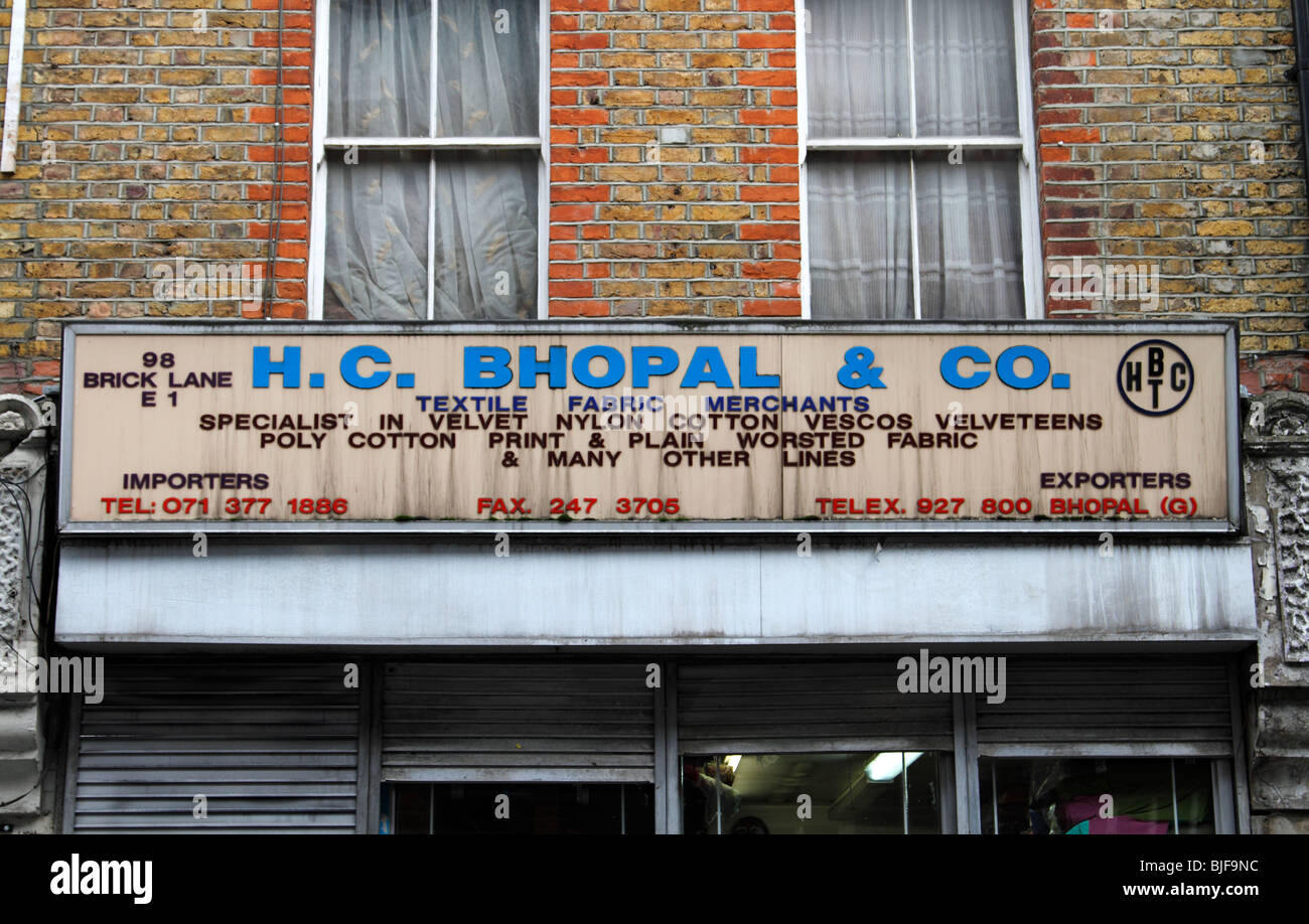 Fabric shop in Brick Lane, London Stock Photo