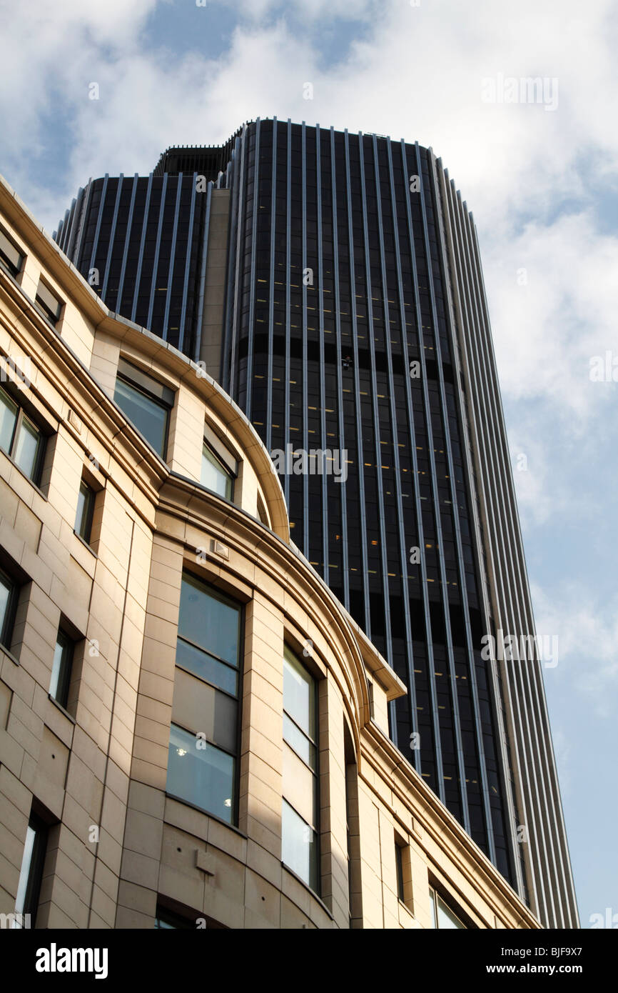 Tower 42 (The Natwest Tower) as seen from Old Broad Street in the City of London Stock Photo