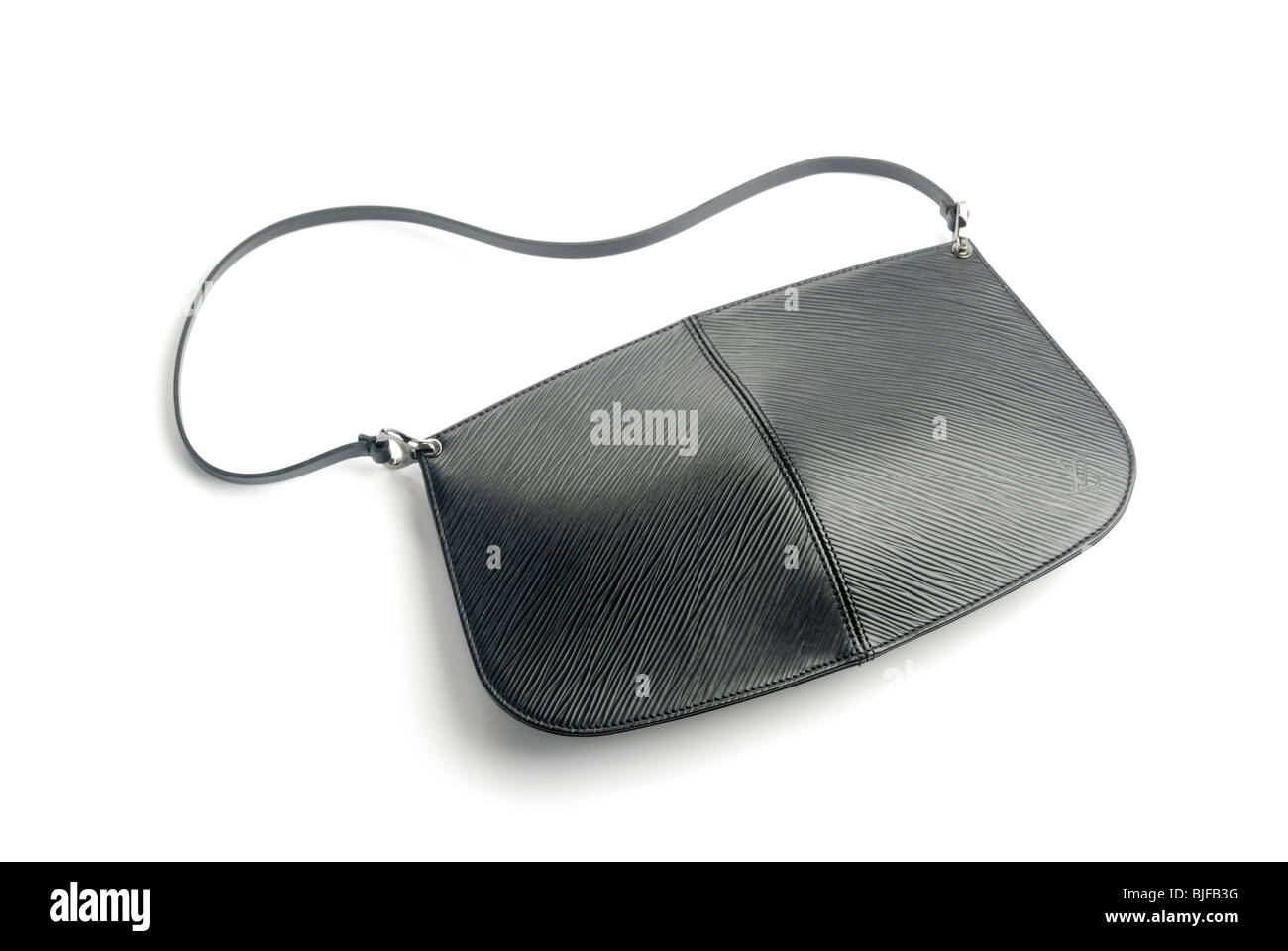 Black leather luxury handbag Louis Vuitton Stock Photo