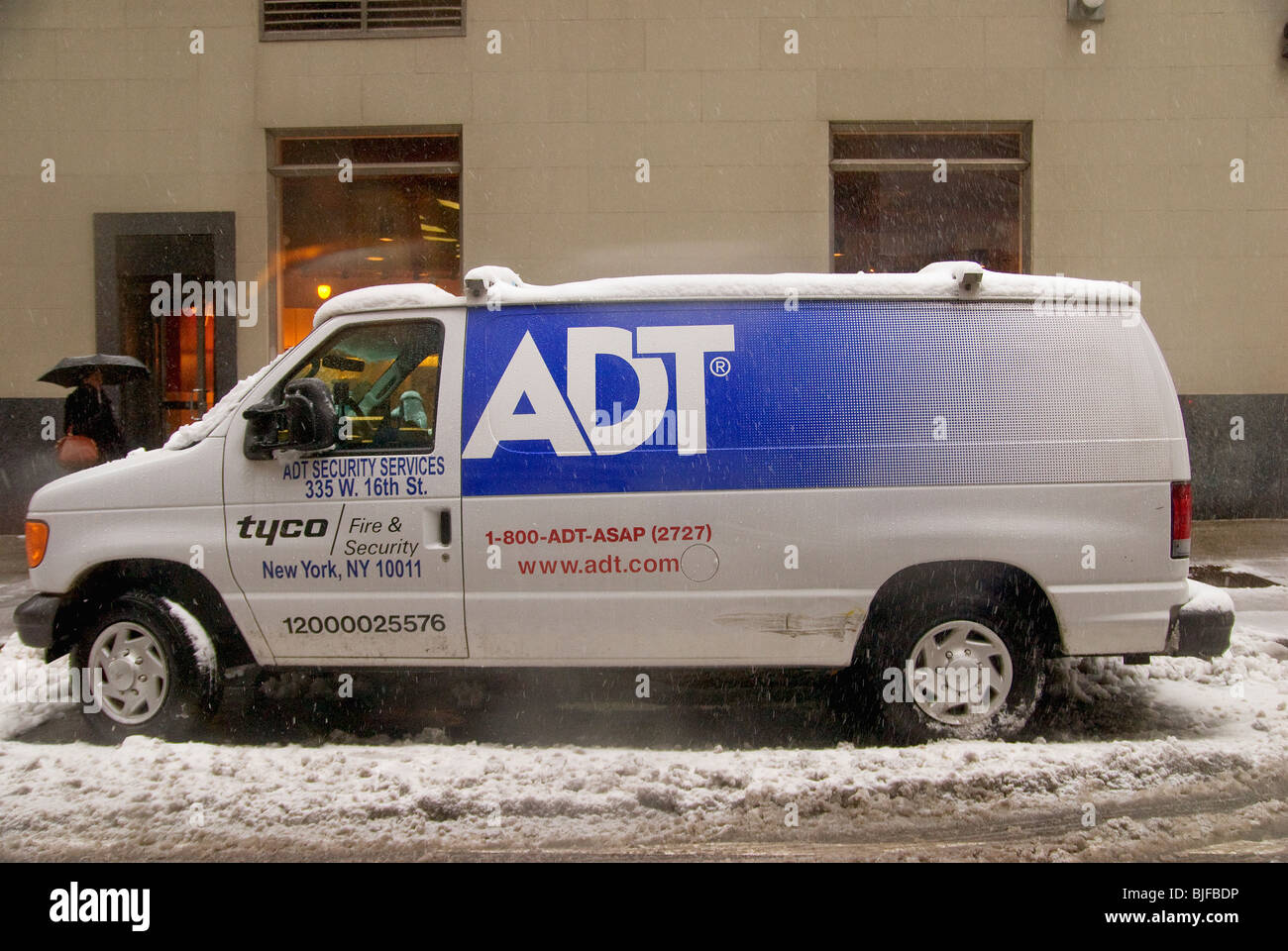 ADT Security Services, Corporate Truck, New York City Stock Photo