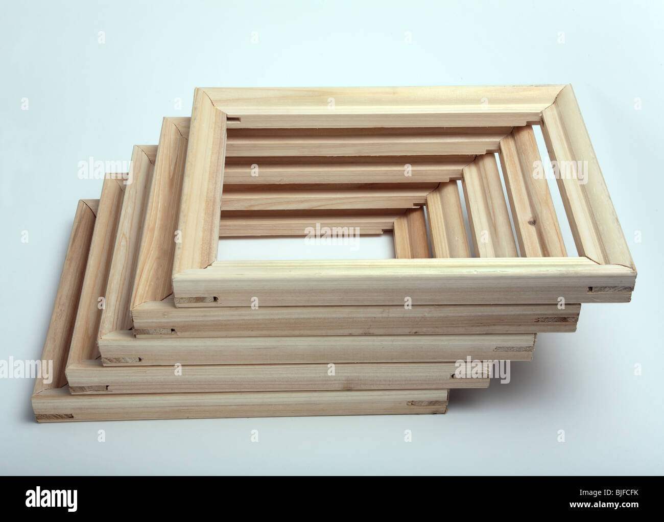 Stack of wooden picture frames Stock Photo