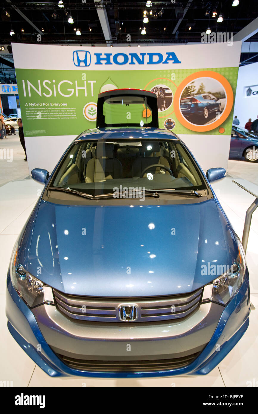 Honda Insight Hybrid. Alternative Fuel Vehicles at 2009 Los Angeles Auto Show, LA Convention Center, California, USAg Stock Photo