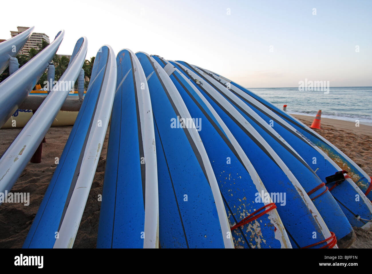 Surfboard rack waikiki beach hi-res stock photography and images - Alamy