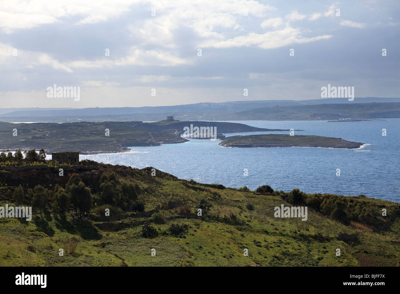 Belvedere Point Raffles Belvedere point Gozo Malta comino islands Stock Photo - Alamy
