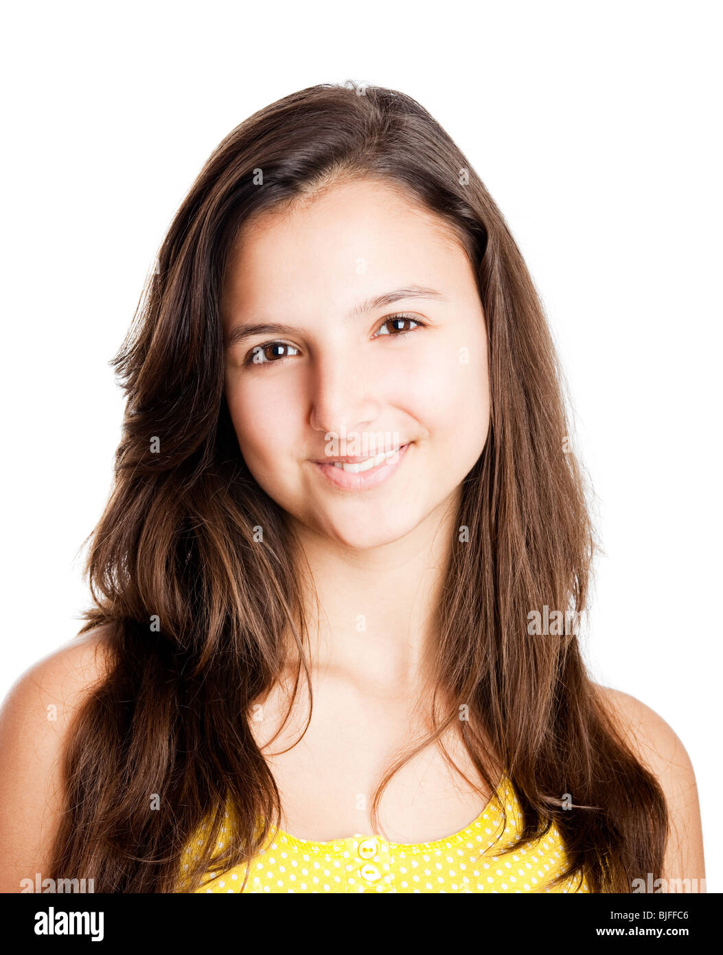 Close-up portrait of a beautiful teenage girl smiling Stock Photo - Alamy