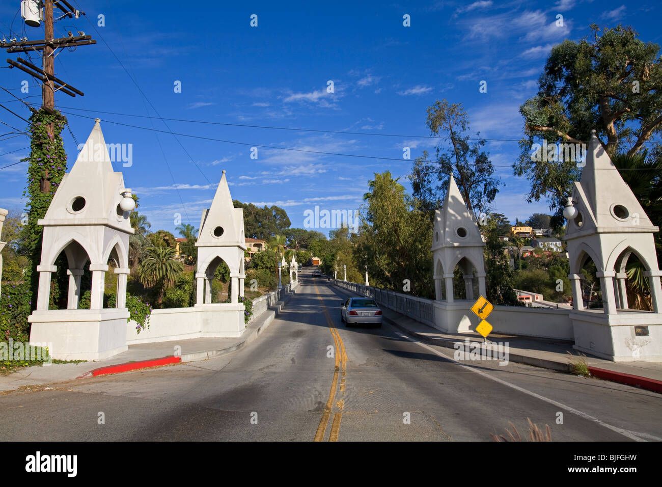 Shakespeare Bridge, Los Feliz, Los Angeles, California, USA Stock Photo