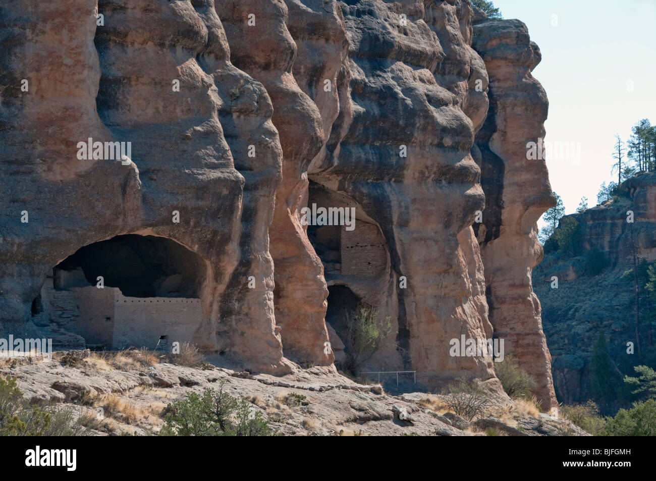 New Mexico, Gila Cliff Dwellings National Monument Stock Photo