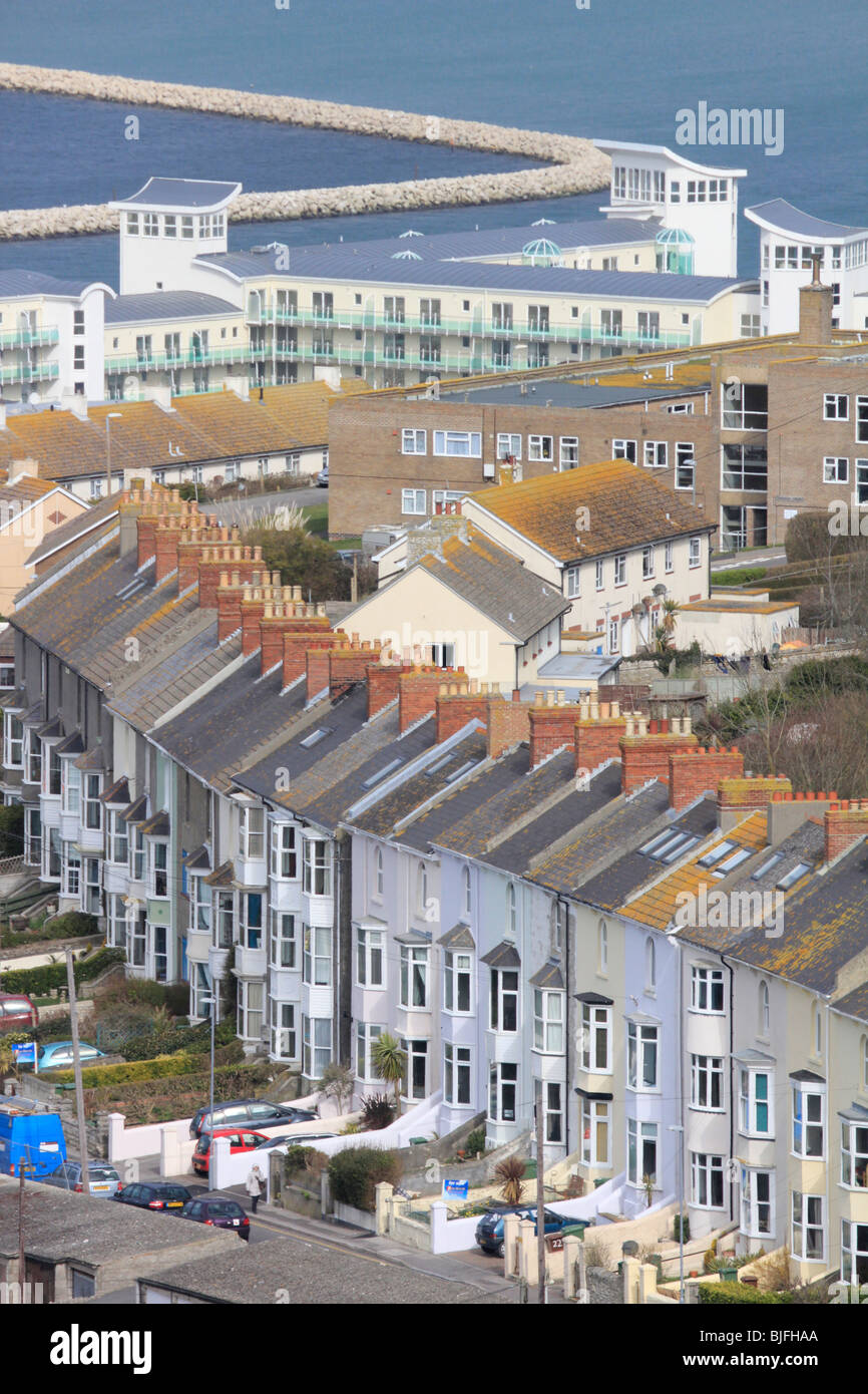 closely packed houses fortuneswell portland dorset england uk gb Stock
