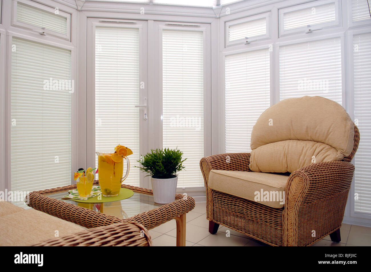 Horizontal image of an Interior of a conservatory Stock Photo