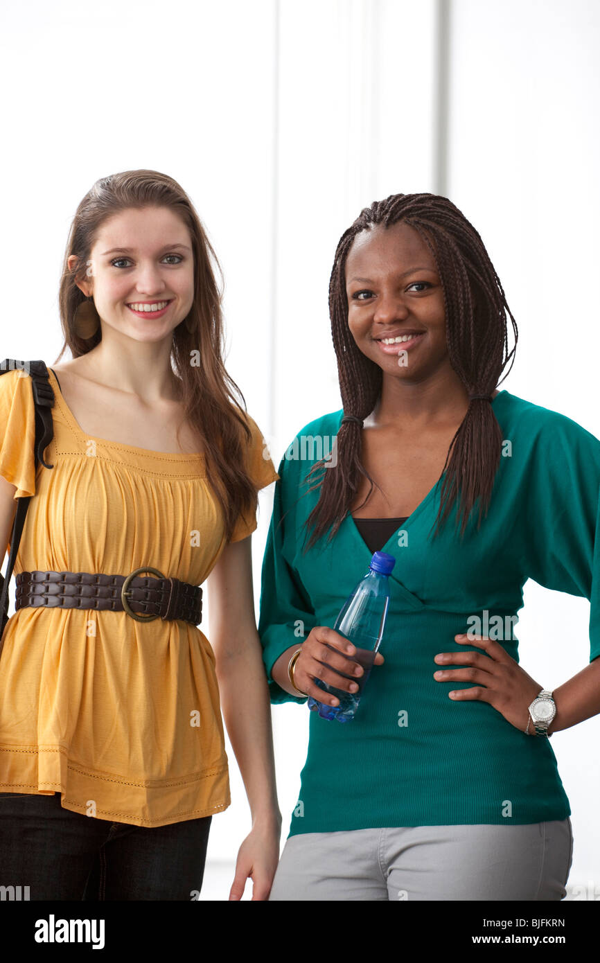 Portrait of two teenage girls Stock Photo - Alamy
