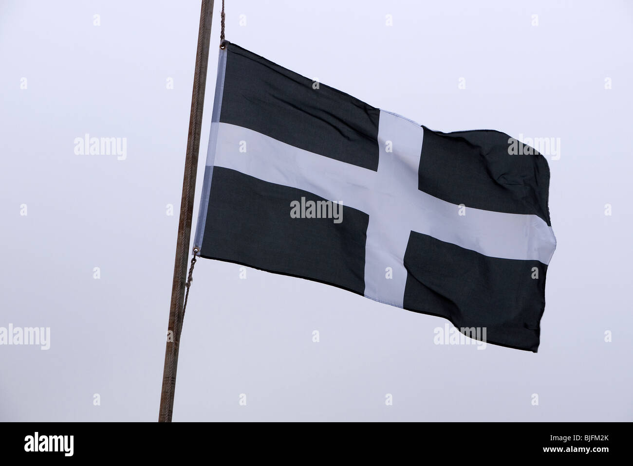 Cornish Flag The Flag of St Piran. Stock Photo
