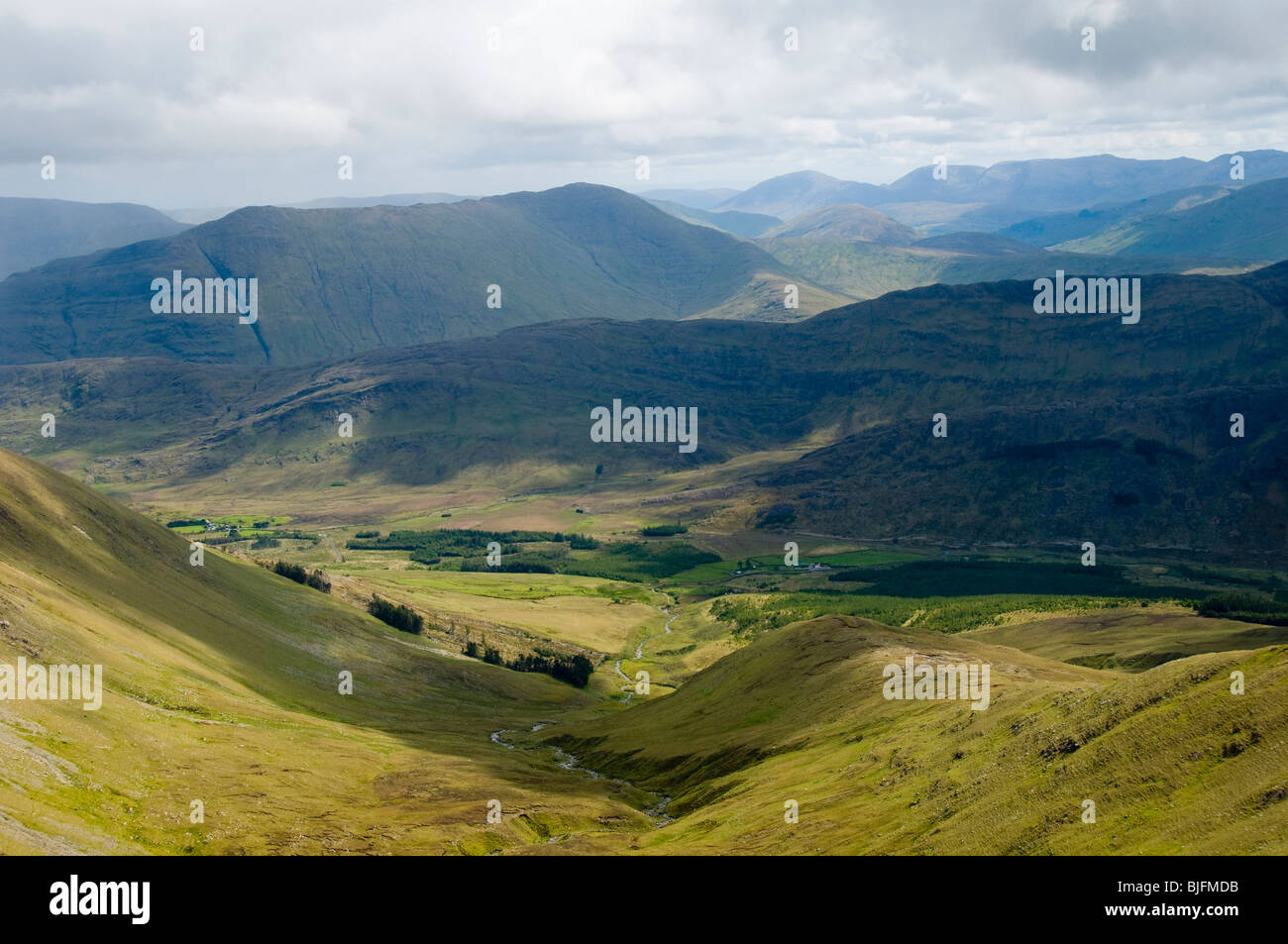 The Partry Mountains from the Sheeffry Hills, County Mayo, Ireland Stock Photo