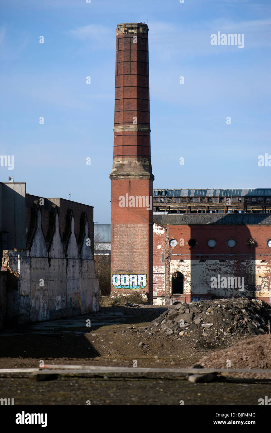 Remains of factory with graffiti in Edinburgh, Scotland Stock Photo Alamy
