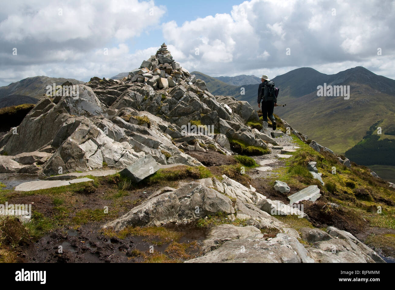 The summit of Diamond Hill, near Letterfrack, Connemara, County Galway, Ireland Stock Photo