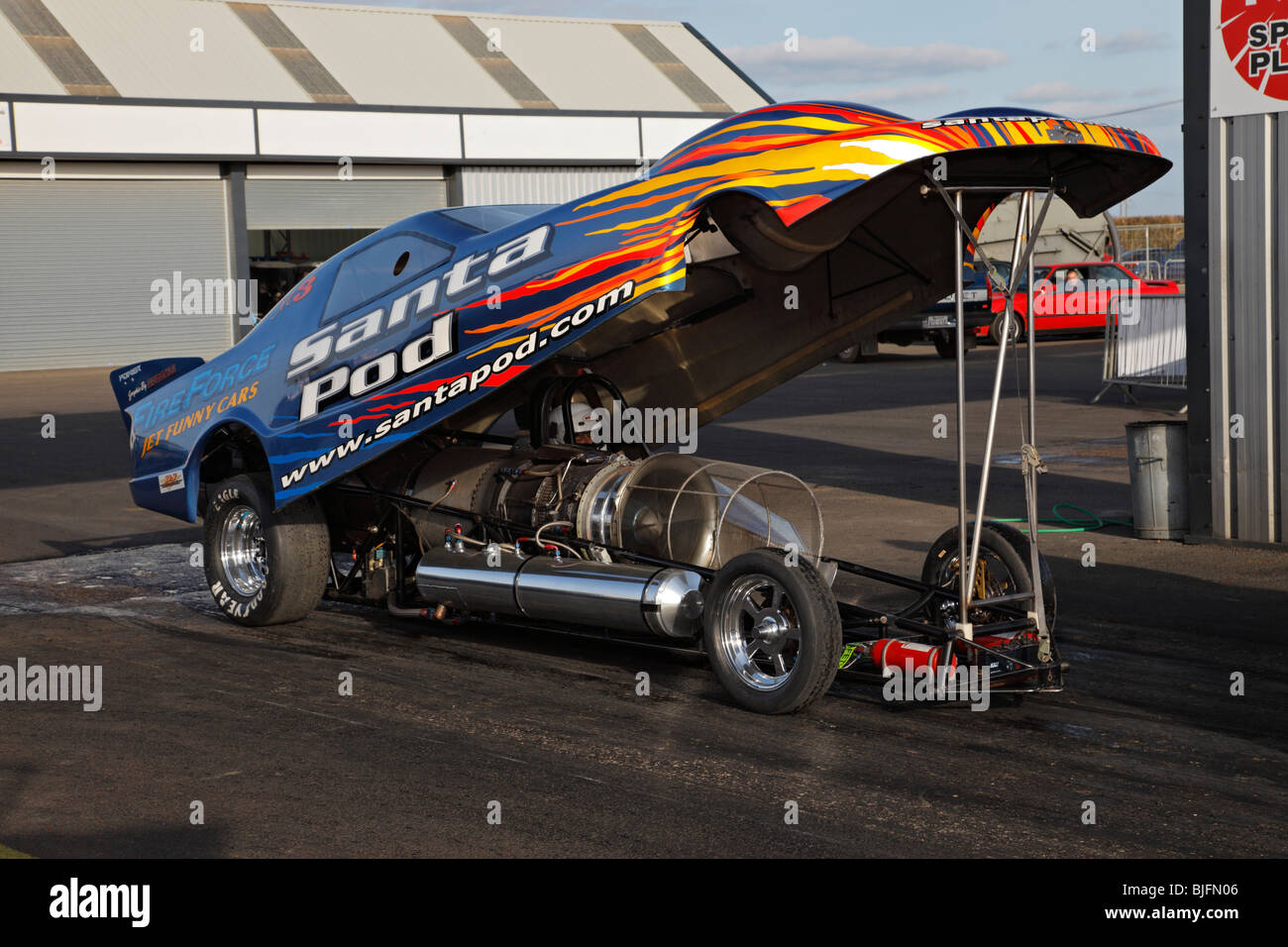 Fireforce jet powered funny car driven by Martin Hill. Stock Photo