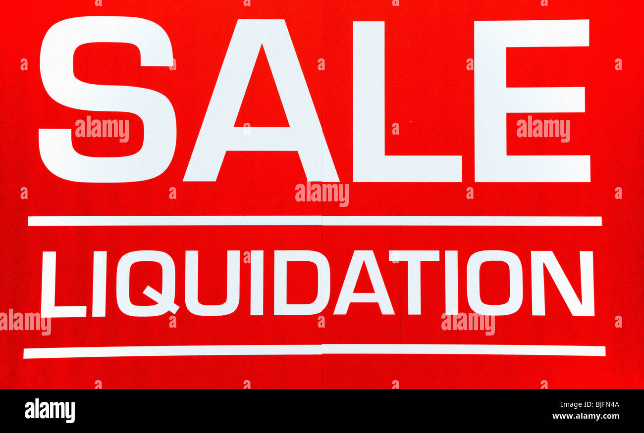 sale and liquidation sign Stock Photo