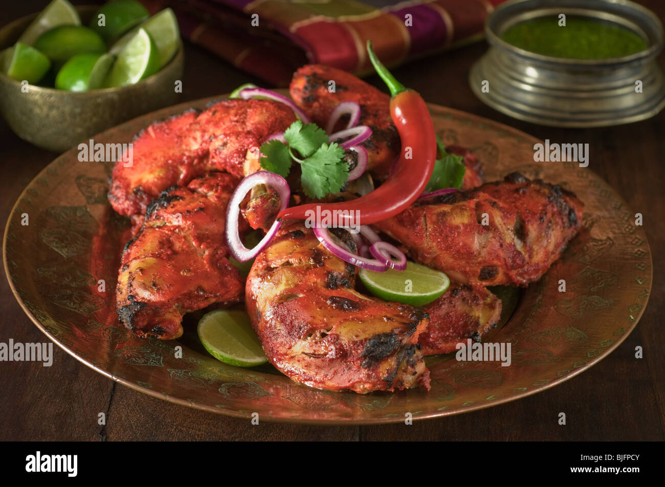 Tandoori chicken Indian food Stock Photo Alamy