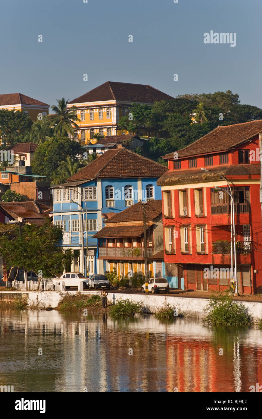 Panjim City View to Fontainhas and Altinho Goa India Stock Photo - Alamy