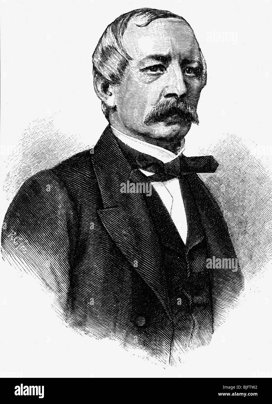 Goltz, Robert Graf von der, 6.6.1817 - 24.6.1869, Prussian diplomat, ambassador in Paris 1863 - 1869, portrait, wood engraving, 19th century, , Stock Photo
