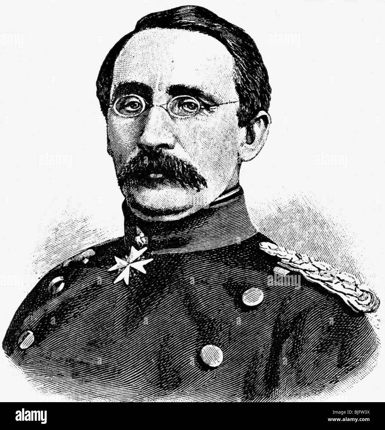 Goeben, August Karl von, 10.12.1816 13.11.1880, portrait, wood