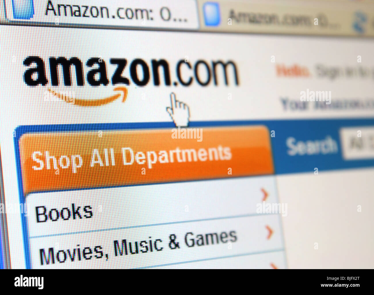 Amazon website, 2009 Stock Photo Alamy